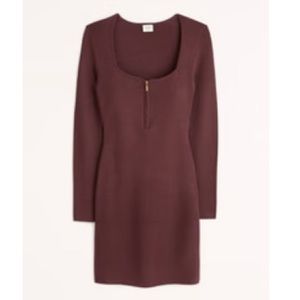NWT a&f long sleeve half zip sweater dress small